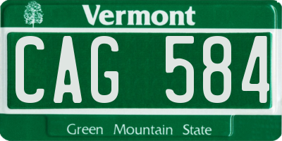 VT license plate CAG584