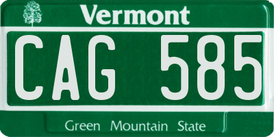 VT license plate CAG585