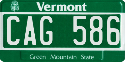 VT license plate CAG586