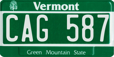 VT license plate CAG587