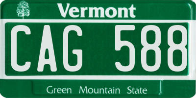 VT license plate CAG588