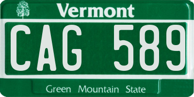 VT license plate CAG589