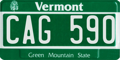 VT license plate CAG590