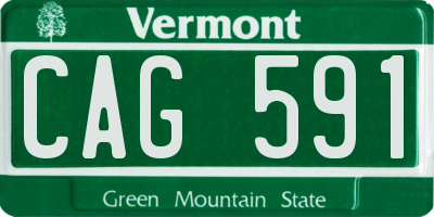VT license plate CAG591