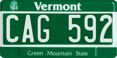 VT license plate CAG592