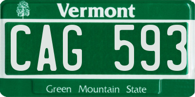 VT license plate CAG593