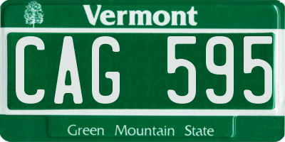 VT license plate CAG595