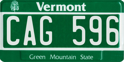 VT license plate CAG596