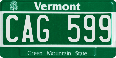 VT license plate CAG599