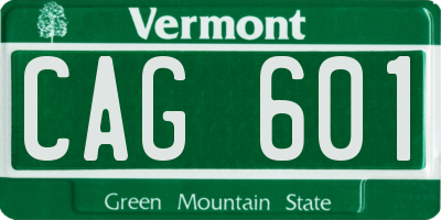 VT license plate CAG601