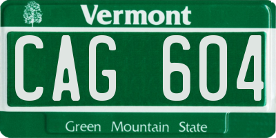 VT license plate CAG604