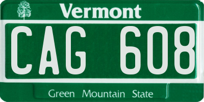 VT license plate CAG608