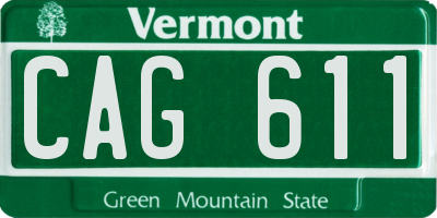 VT license plate CAG611