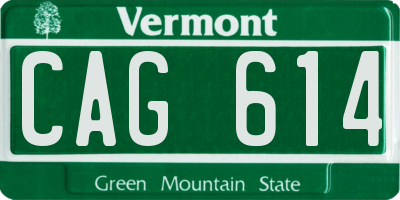 VT license plate CAG614