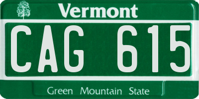 VT license plate CAG615
