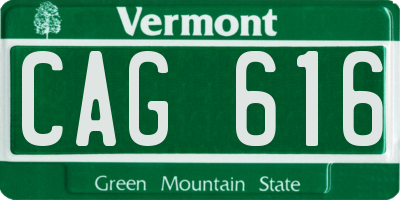 VT license plate CAG616