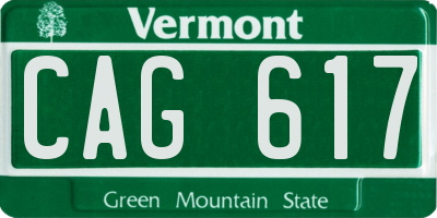 VT license plate CAG617
