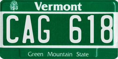 VT license plate CAG618