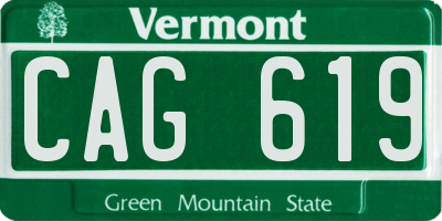 VT license plate CAG619