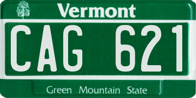 VT license plate CAG621