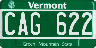 VT license plate CAG622