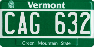 VT license plate CAG632