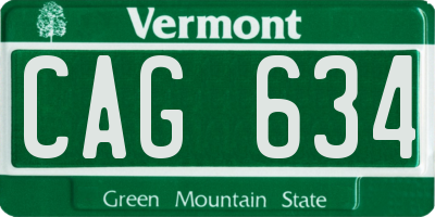 VT license plate CAG634