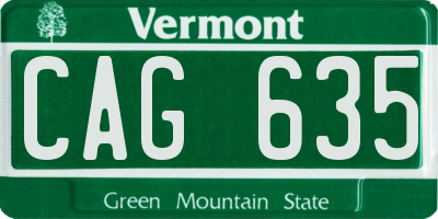 VT license plate CAG635