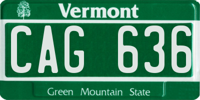 VT license plate CAG636
