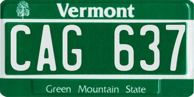 VT license plate CAG637