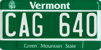 VT license plate CAG640