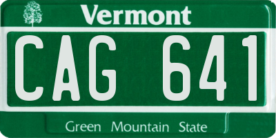 VT license plate CAG641