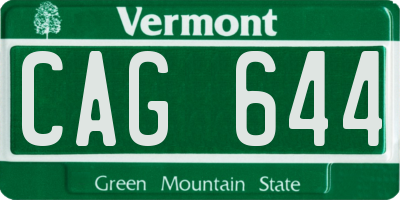 VT license plate CAG644