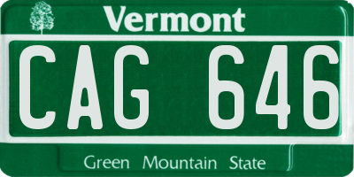 VT license plate CAG646