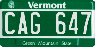 VT license plate CAG647