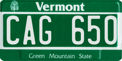 VT license plate CAG650