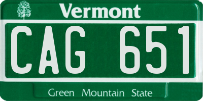 VT license plate CAG651