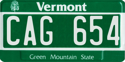 VT license plate CAG654