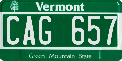 VT license plate CAG657