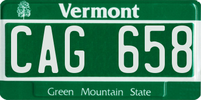 VT license plate CAG658