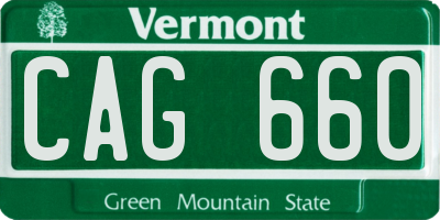 VT license plate CAG660