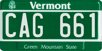 VT license plate CAG661