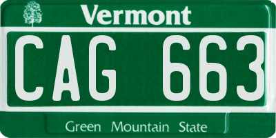 VT license plate CAG663