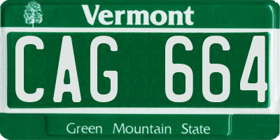 VT license plate CAG664