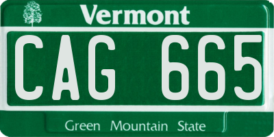 VT license plate CAG665
