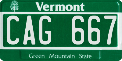 VT license plate CAG667