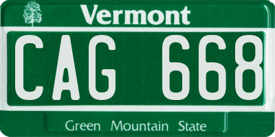VT license plate CAG668
