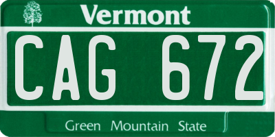 VT license plate CAG672