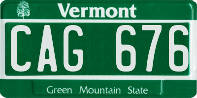 VT license plate CAG676