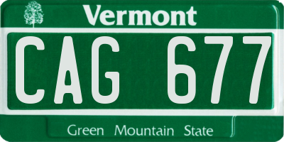 VT license plate CAG677